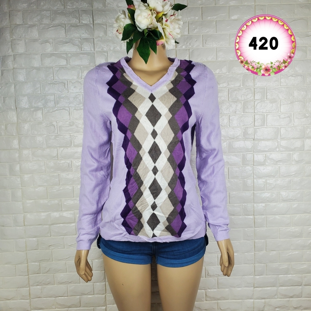 croft & barrow medium purple vneck sweater